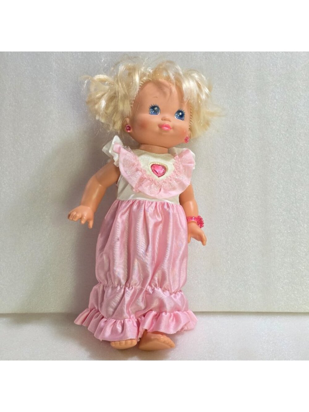 Vintage 1988 Mattel PJ Sparkles Doll Pink Dress 15‎ inch Play Doll P14